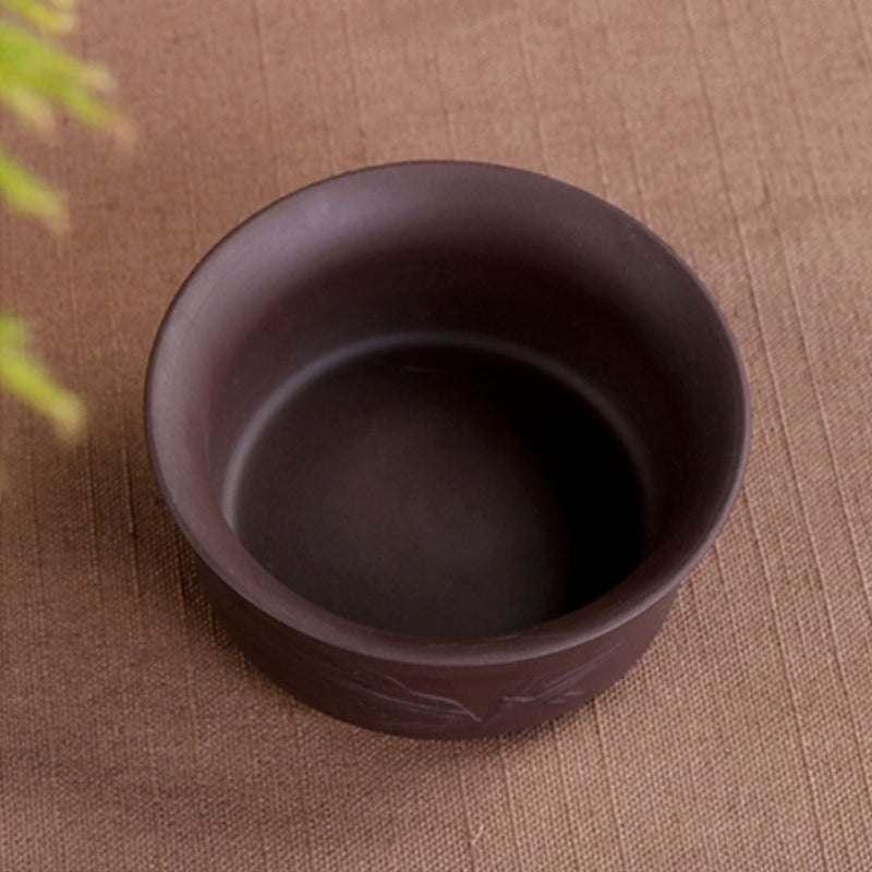 Reberomantic Yixing Purple Clay Travel Tea Set - Kungfu Teapot, Teacups, Wooden Tea Tray, Portable Travel Bag - Image 5